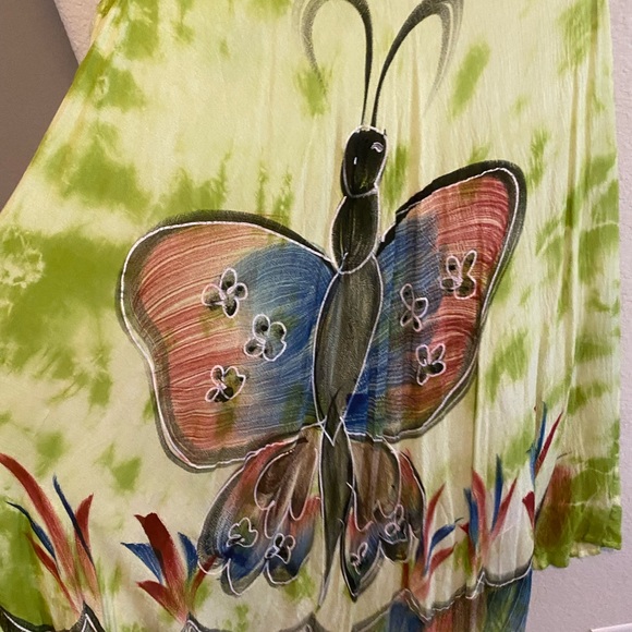 Bawa Canada Butterfly Painted Sleeveless Flowy Dress - Picture 3 of 5